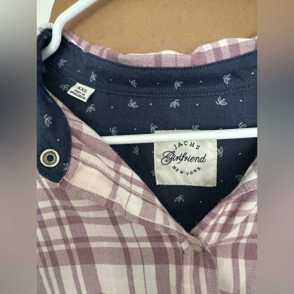 Jachs Purple Plaid Casual Button Down Shirt - Picture 2 of 3